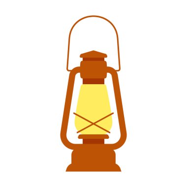 Eski tip gazyağı feneri. Tasarım için vektör ögesi, şablon.