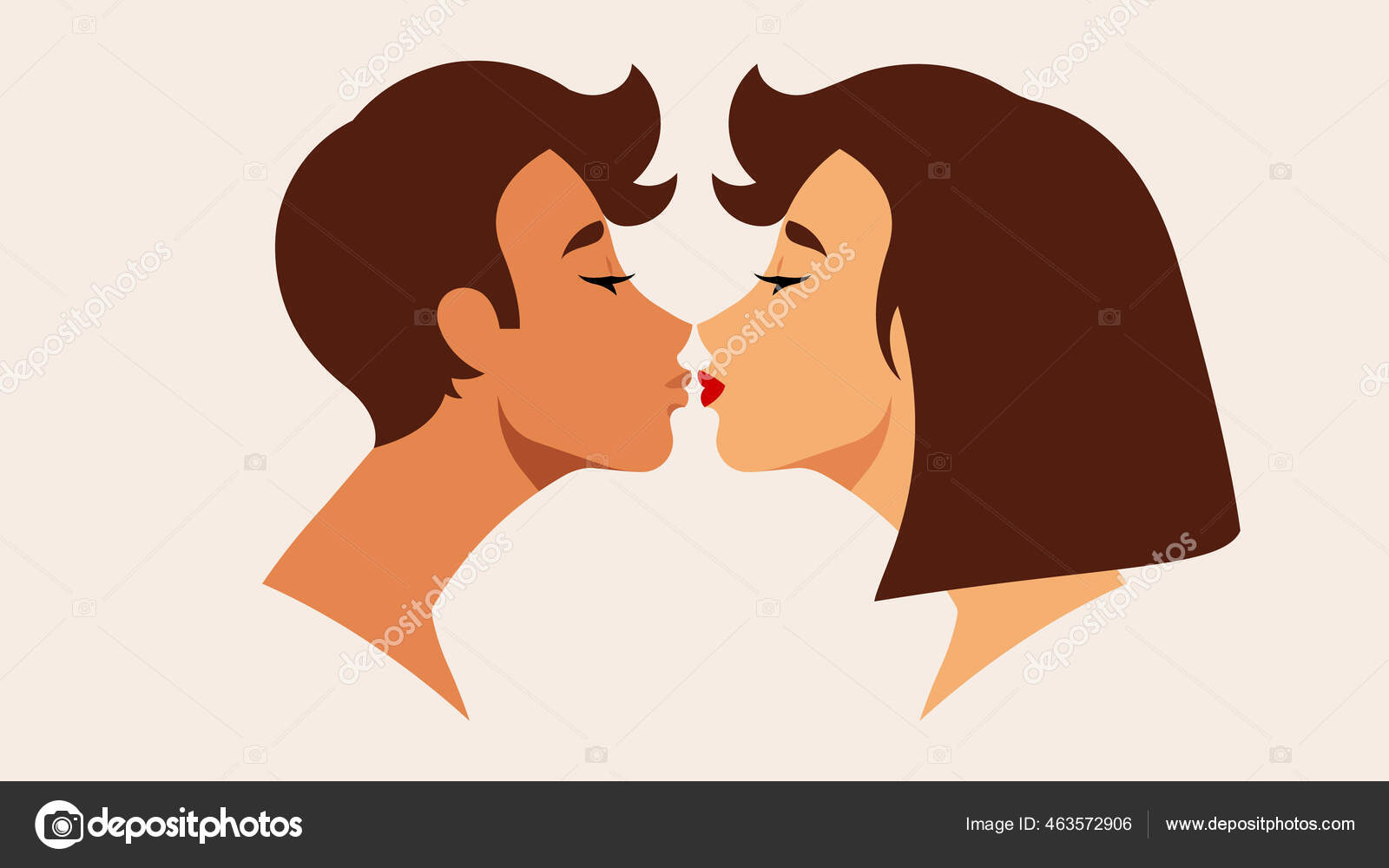 The boy looks tenderly at girl and wants to kiss. Concept of teenage love  and first kiss 7542624 Stock Photo at Vecteezy