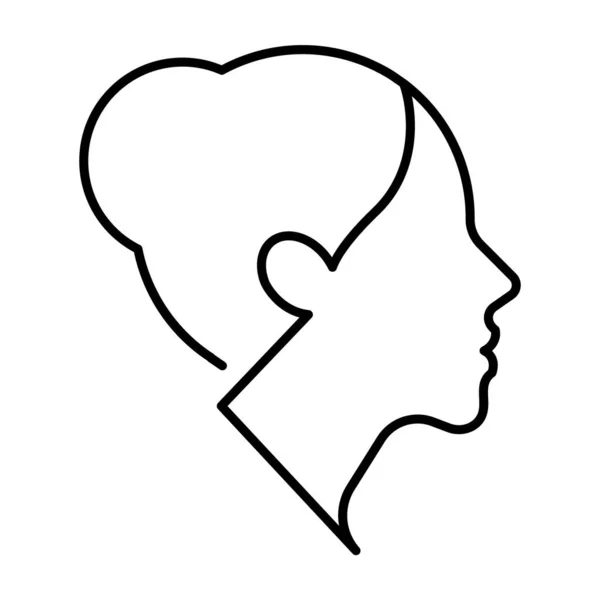 Simple Cabeza Mujer Vector Line Icono Icono Perfil Usuario Femenino — Vector de stock