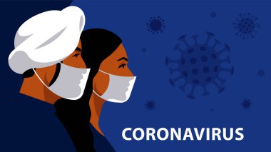Solunum maskeli Hintliler. Hindistan 'da koronavirüs alarmı, koruma ve önleme, Hindistan altkıtası. Coronavirus (SARS) dalgası yayılır. Modern vektör illüstrasyonu, sosyal konu.