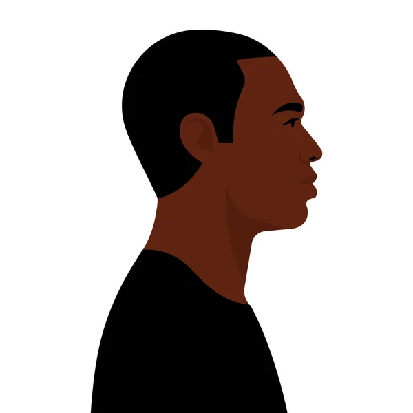 Schöner Schwarzer Mann Mit Kurzen Haaren Porträt Eines Jungen Afrikanisch — Stockvektor