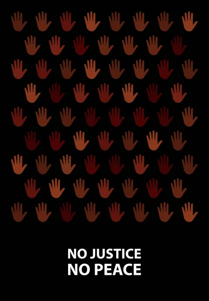 Cartel Abstracto Con Huellas Manos Sobre Fondo Negro Concepto Justicia — Vector de stock