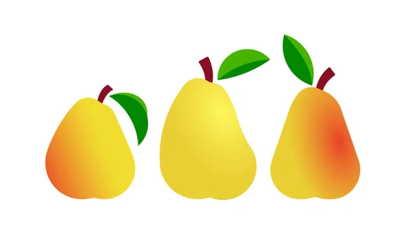 Peras Amarillas Diferentes Formas Frutas Temporada Estilo Mínimo Ilustración Abstracta — Archivo Imágenes Vectoriales
