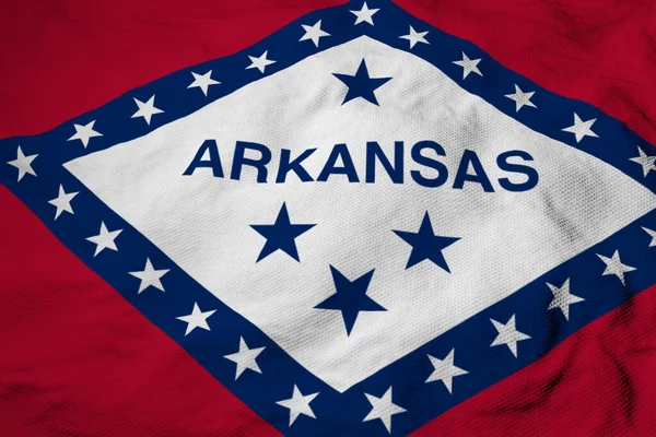 Full Frame Close Waving Flag Arkansas Usa Rendering — Stock Photo, Image