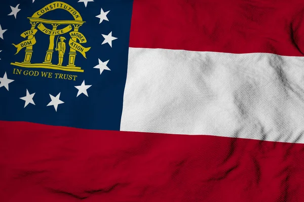 Vollbild Nahaufnahme Einer Wehenden Flagge Von Georgia Usa Darstellung — Stockfoto