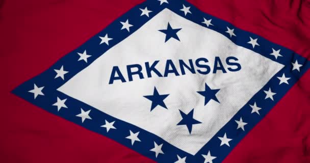 Animazione Quadro Pieno Una Bandiera Arkansas Stati Uniti Che Sventola — Video Stock