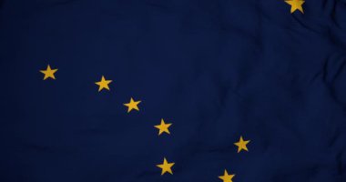 Alaska (ABD) bayrağının tam kare 3D animasyonu.