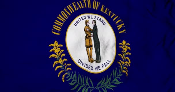 Plná Snímková Animace Vlajky Kentucky Usa Mávající — Stock video