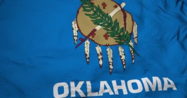 Oklahoma (ABD) bayrağının tam kare 3D animasyonu.