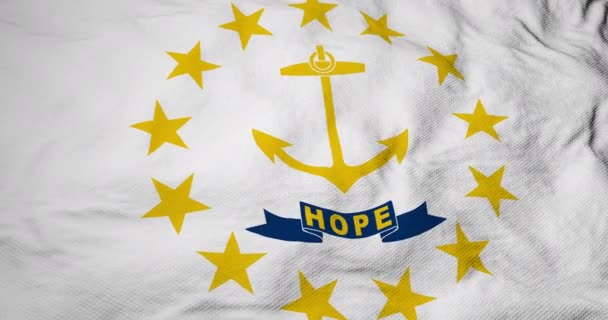 Animação Armação Cheia Uma Bandeira Rhode Island Eua Acenando — Vídeo de Stock