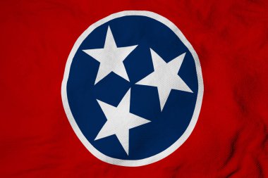 Tennessee (ABD) bayrağının 3 boyutlu olarak dalgalanan tam kare görüntüsü.