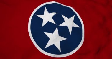 Tennessee (ABD) bayrağının tam kare 3D animasyonu.