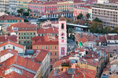 Güzel, Fransa - 26 Mart 2019 Rusca Sarayı, Nice 'teki Du Palais bölgesinde askerlerin barınması için inşa edildi. 18. yüzyılın son çeyreğinden kalma..