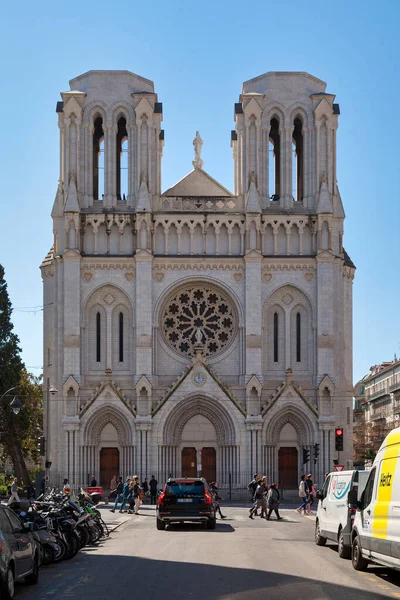Nice Frankrike Mars 2019 Basilikan Notre Dame Nice Nygotisk Romersk — Stockfoto