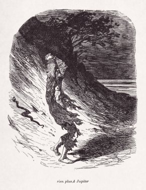 1854 'te Gustave Dore tarafından çizilen ve Rabelais' in ilk olarak 1571 'de yayımlanan çalışmalarının yeni baskısını tasvir eden çizim..