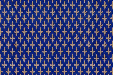 Kraliyet mavi arka planında altın fleur de lys.