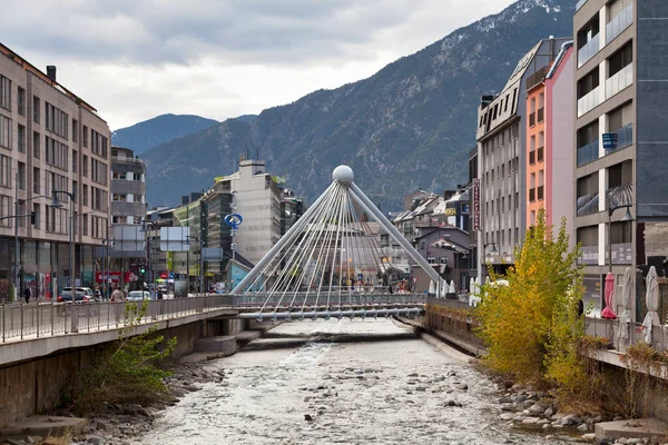 Andorra Vella Andorra Kasım 2019 Pont Paris Valira Nehrinin Üzerinde — Stok fotoğraf