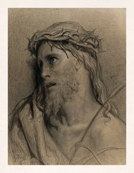 Desenho Jesus Cristo Feito 1874 Por Gustave Dore Para Ilustrar — Fotografia de Stock