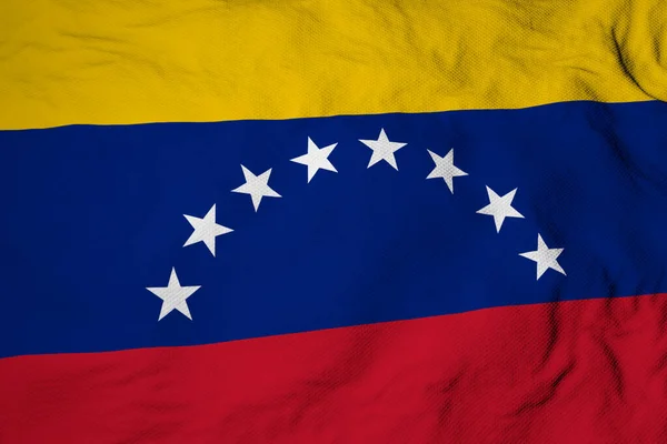 3D渲染中挥动的委内瑞拉国旗的全景特写 — 图库照片