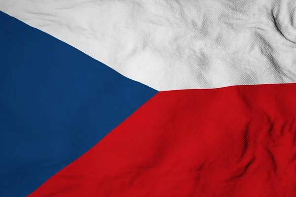 Full Frame Närbild Viftande Tjeckisk Flagga Rendering — Stockfoto