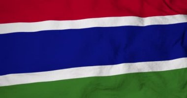 Gambiya bayrağının tam kare 3D animasyonu.