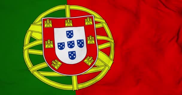Full Frame Animace Portugalské Vlajky Mávající — Stock video