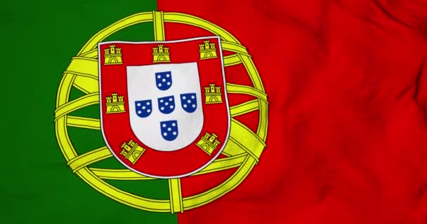 Full Frame Animation Portuguese Flag Waving — Stock Video