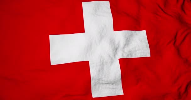 Full Frame Animation Swiss Flag Waving — Stock Video