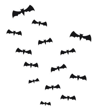 Silhouette of a cloud of bats.