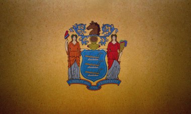 New Jersey bayrağı kağıda basılmış..