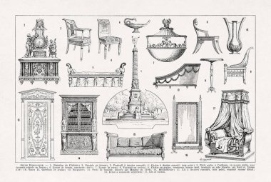 Ate Goichon 'un 19. yüzyıl sonlarındaki Fransızca bir sözlükten alınmış Directoire sanat stilleri üzerine resmi.