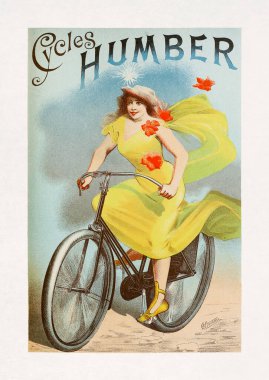 İngiliz üretici Alfred Choubrac tarafından Cycles Humber için yapılan Art Nouveau kromolitograf posteri..