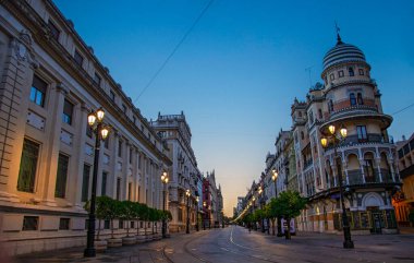 the beautiful city centre of Seville at dawn