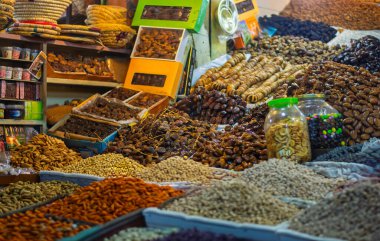 the vendors' stalls in the old markets of the old city