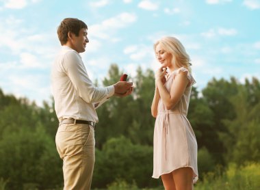 aşk, ilişki, evlilik, çift romantik adam için teklif bir