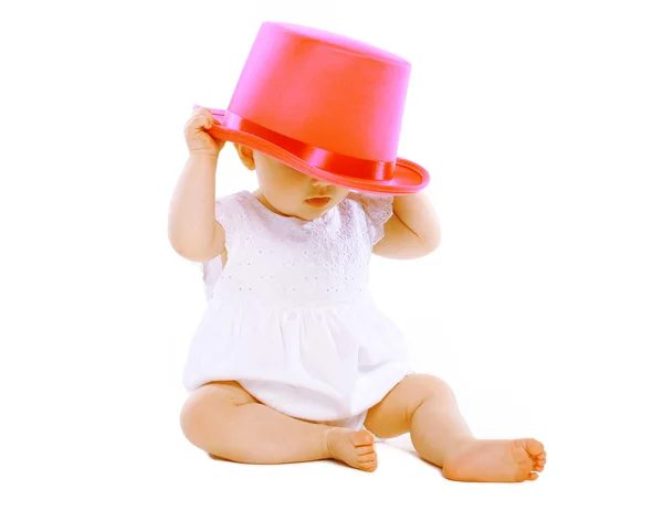 Pequeño bebé divertido en sombrero —  Fotos de Stock