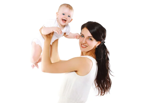 Fröhliches Baby und Mutter — Stockfoto