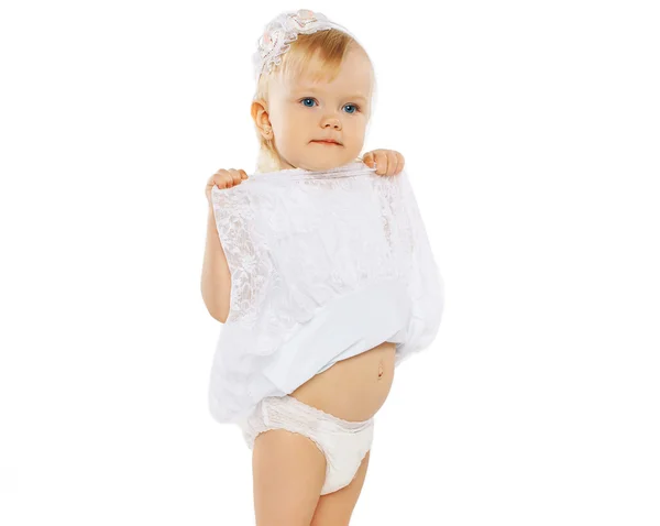 Child shows tummy — Stock Photo, Image