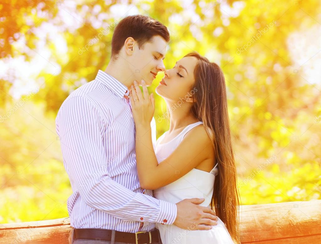 Sensual sweet couple kissing summer, date, love, relationships