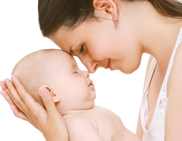 Bebé dormido, mamá tierna — Foto de Stock