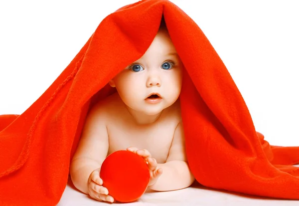 Cute baby and towel — Stock Photo, Image