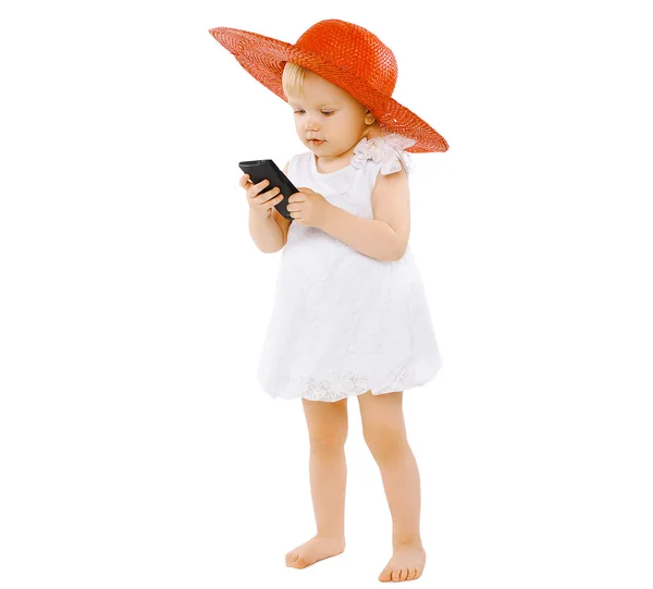 Vacation, travel, technology and people concept  - little lady g — Stock Photo, Image