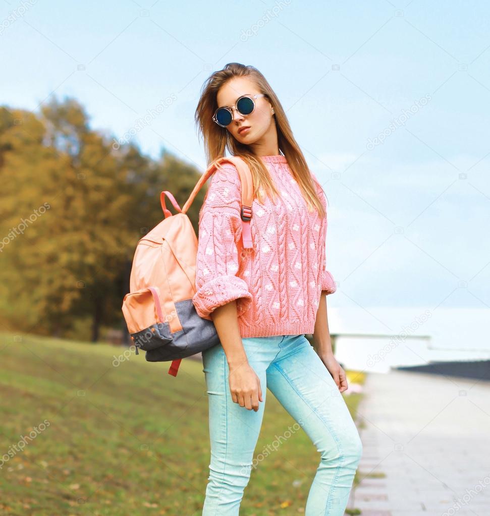 Summer, fashion and people concept - pretty stylish hipster woma