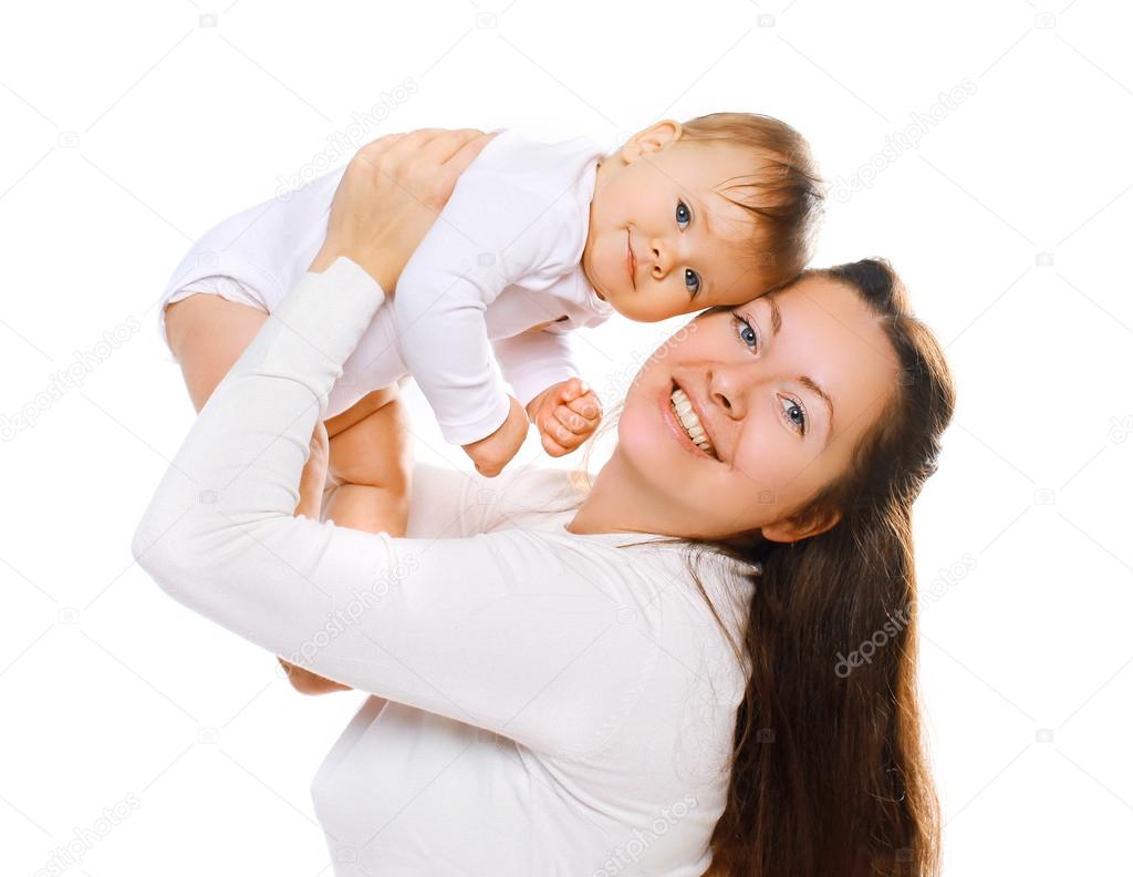 Happy mom and baby having fun together 
