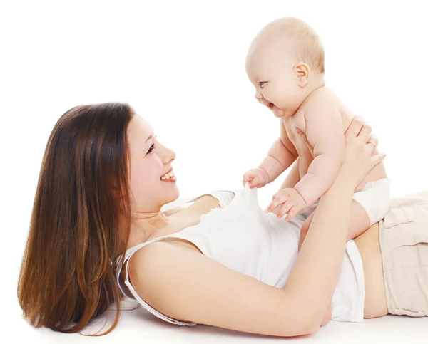 Mutter und Baby haben Spaß zusammen — Stockfoto