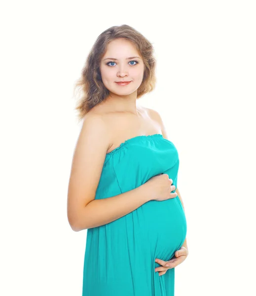 Portrait of cute pregnant woman in the dress Stock Image