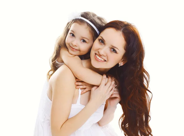 Portret van gelukkige moeder en dochter samen — Stockfoto