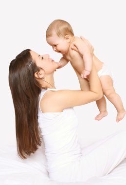 Anne ve bebek anne bebek ile oynarken eğlenceli yiyorsunuz 