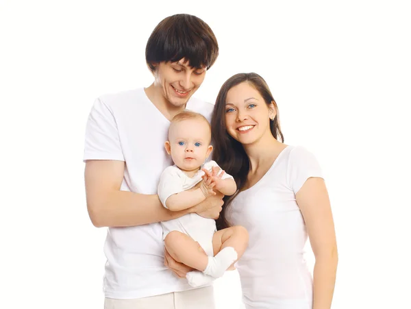 Glückliche junge Familie zusammen, Mutter und Vater mit Baby an Pfingsten — Stockfoto