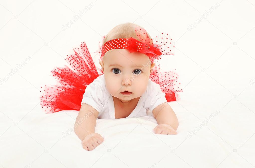 baby girl red skirt